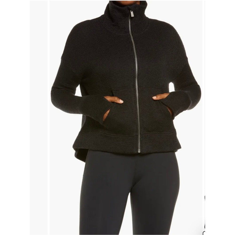Sweaty‎ Betty Restful Boucle Jacket Full Zip Pockets Cozy Size M - Picture 3 of 12